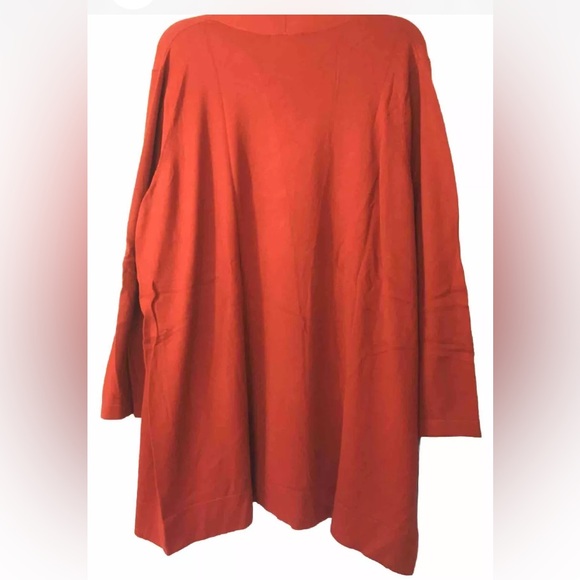 Susan Graver Cardigan Sweater Red Paprika Spice Plus 3XL Jersey Knit Open Front - Picture 3 of 3